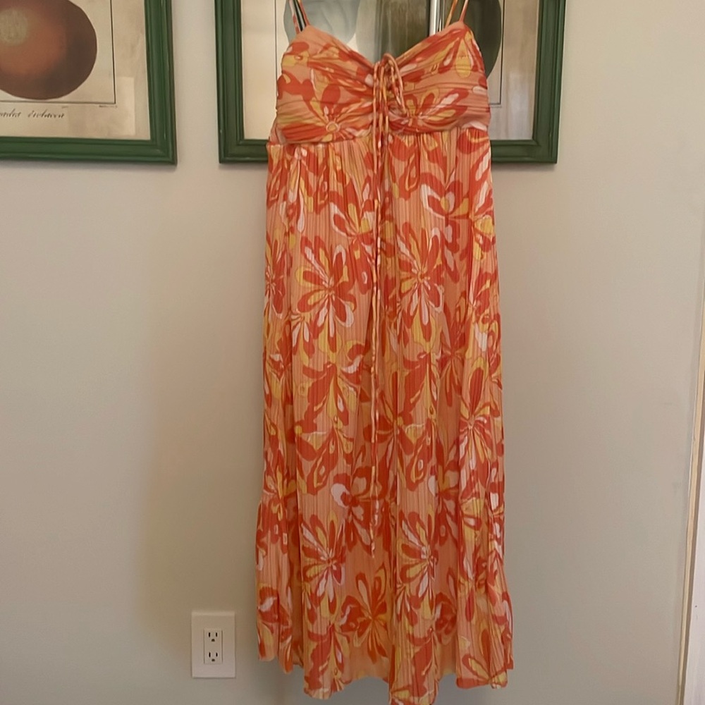 Zara 70s Print Midi Dress